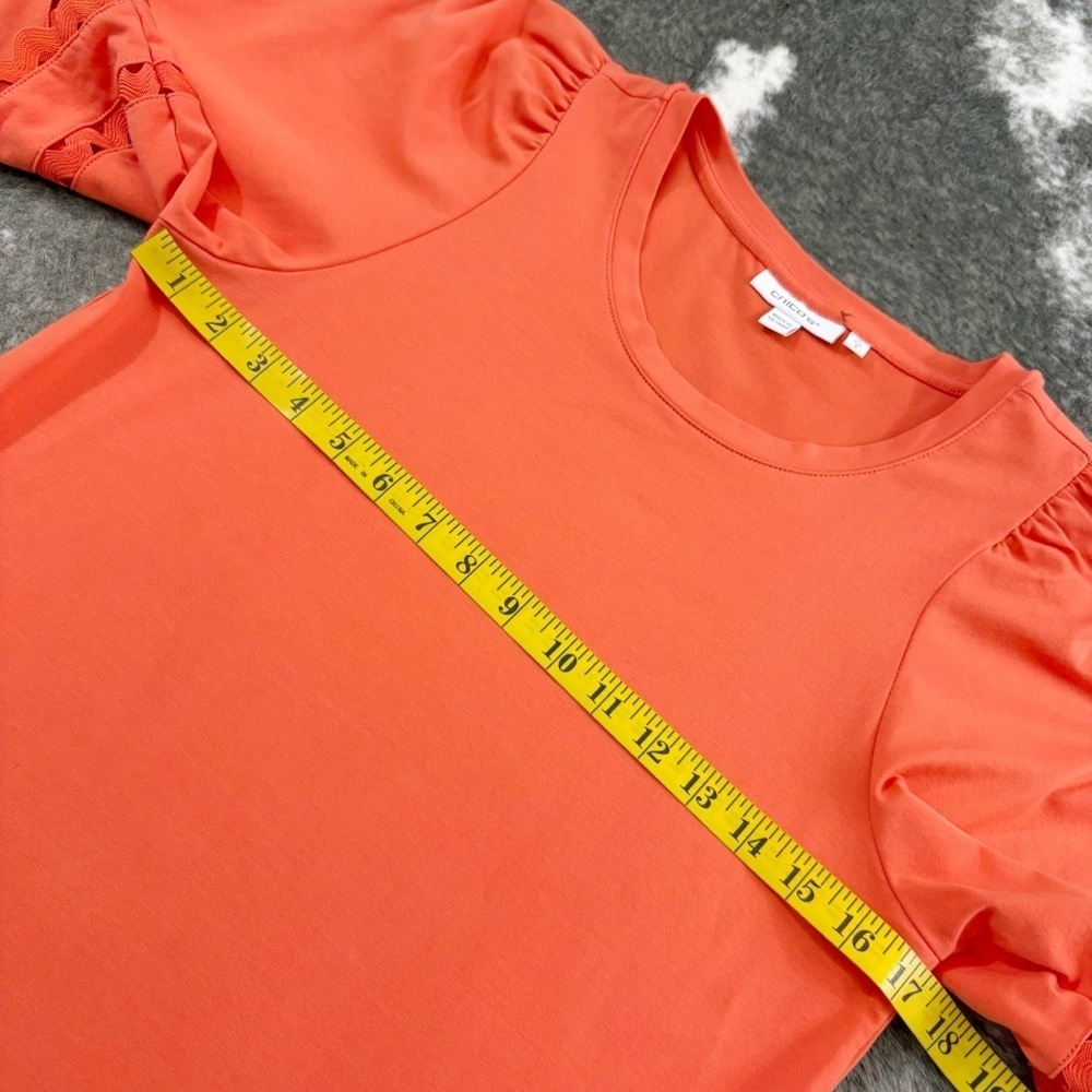 Chicos Ric Rac Sleeve Top 0 Small - Picture 9 of 9